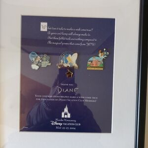 Disney Vacation Club Member Homecoming 2004 Cast Member Framed Pins Gift